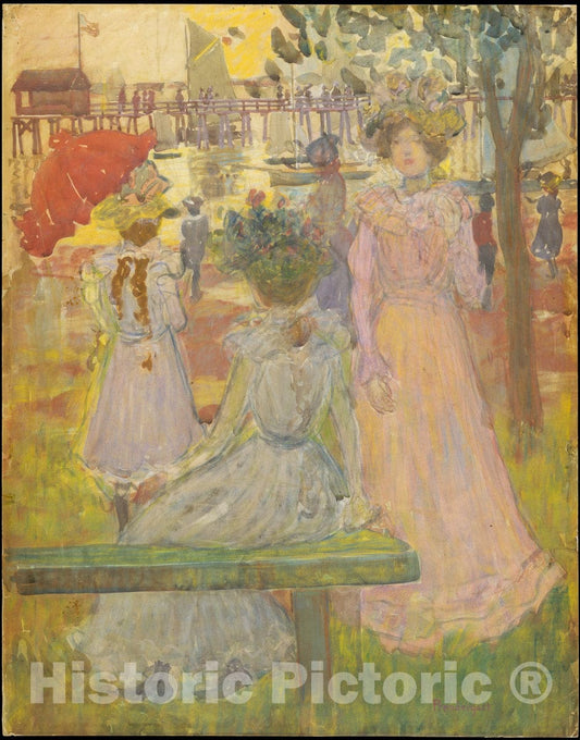 Art Print : Maurice Brazil Prendergast - Late Afternoon, Summer : Vintage Wall Art