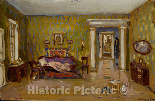 Art Print : Constantin Alexandrovitch Westchiloff - Interior for Nikolai Gogol's Play Marriage : Vintage Wall Art