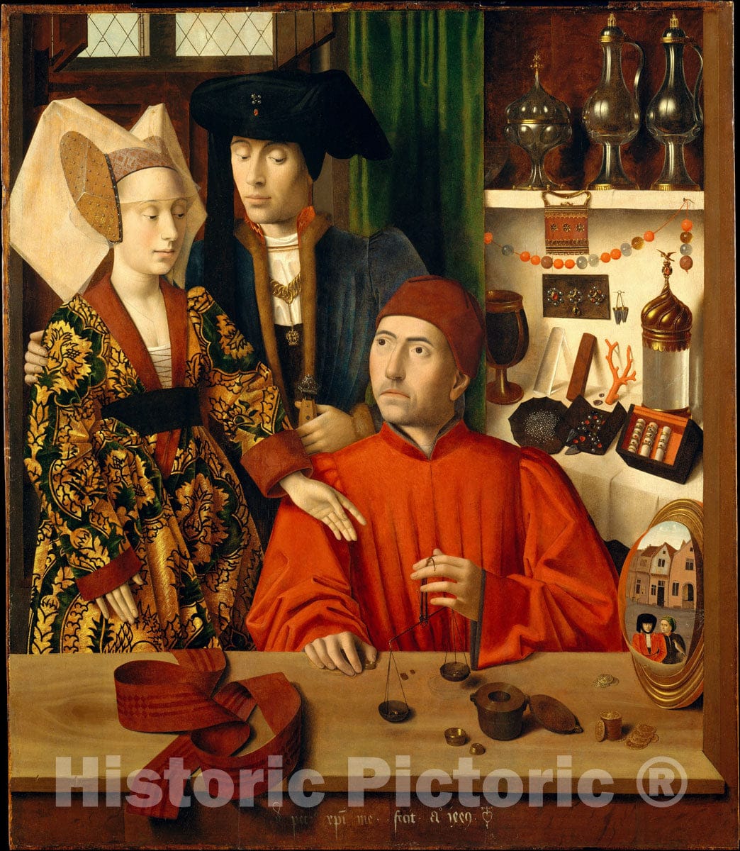 Art Print : Petrus Christus - A Goldsmith in his Shop : Vintage Wall Art