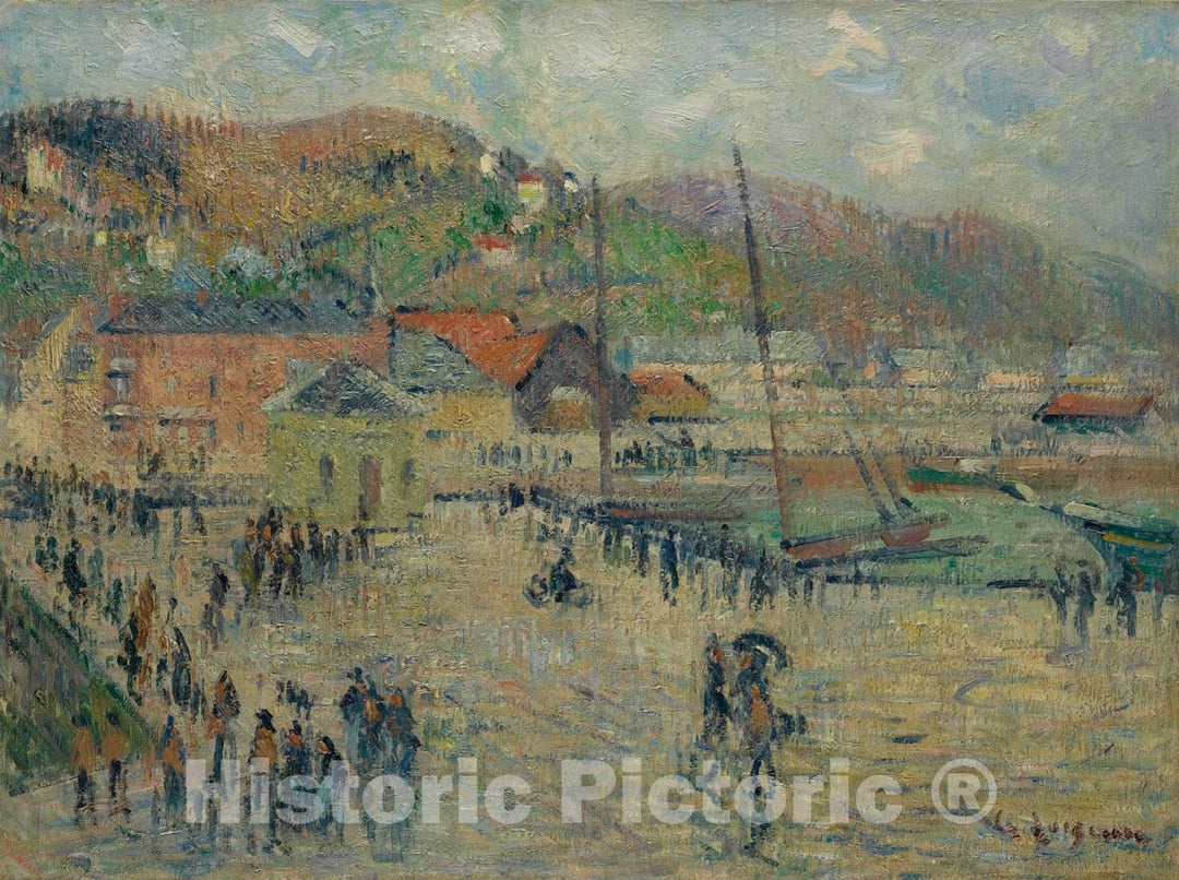 Art Print : Gustave Loiseau - Le Grand Quai, Fécamp : Vintage Wall Art