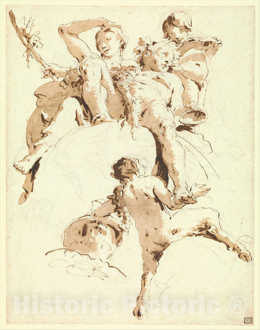 Art Print : Giovanni Battista Tiepolo - Bacchus and Ariadne 2 : Vintage Wall Art