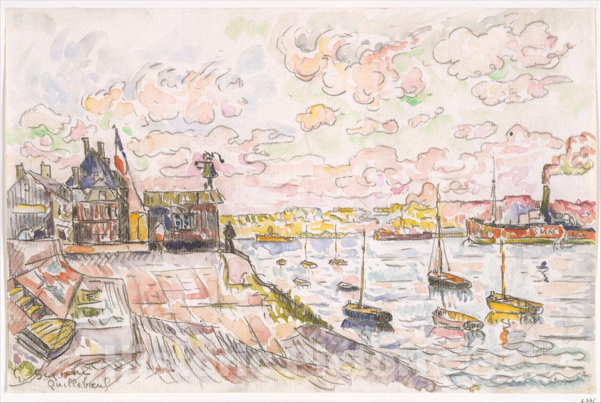 Art Print : Paul Signac - Quilleboeuf : Vintage Wall Art