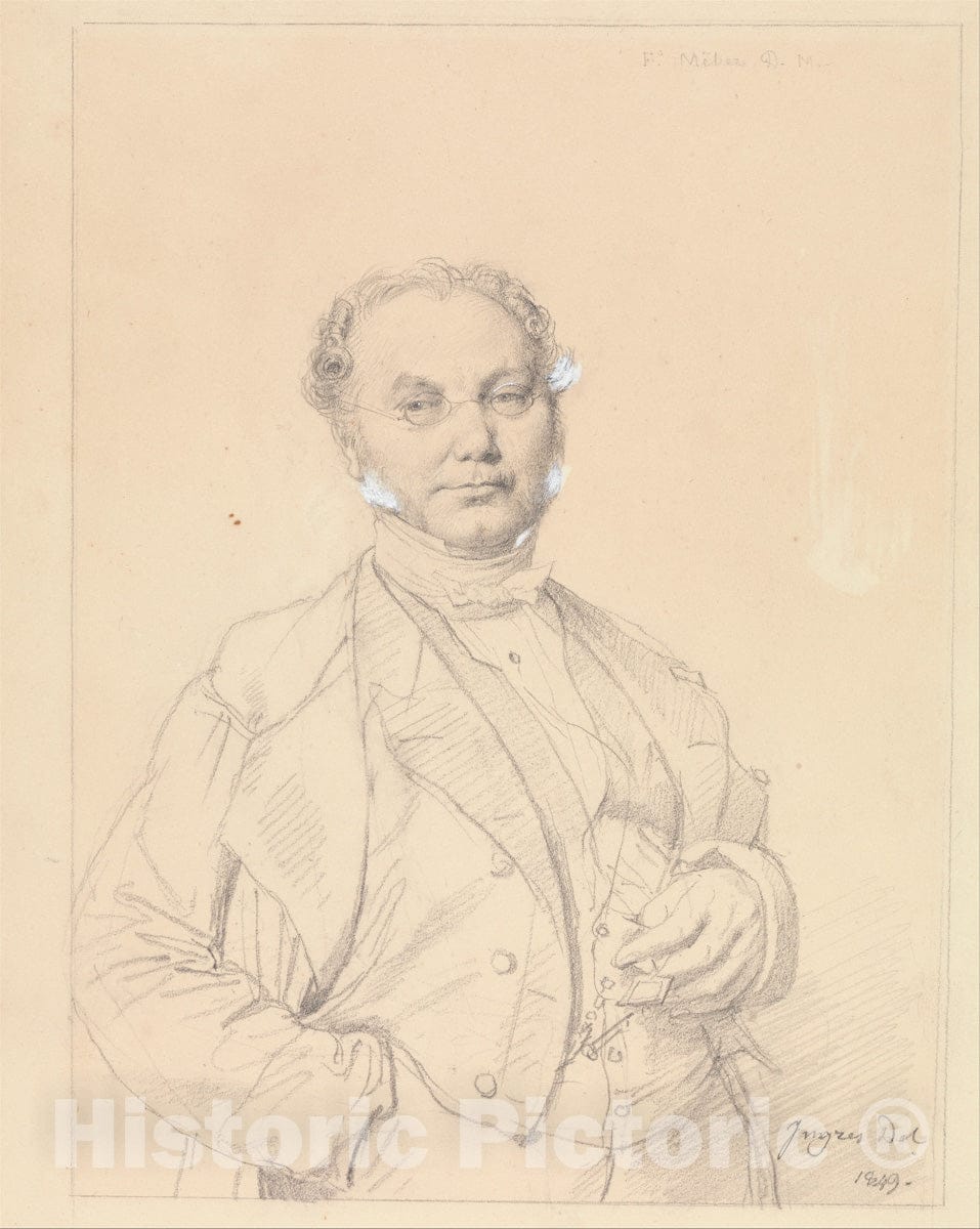 Art Print : Jean Auguste Dominique Ingres - Dr. François Mêlier : Vintage Wall Art