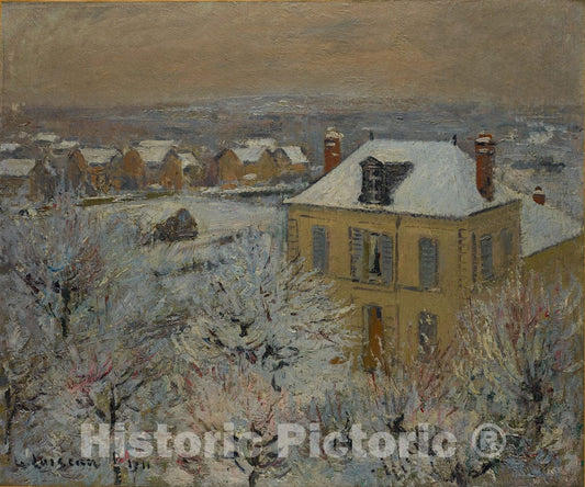 Art Print : Gustave Loiseau - House in Winter : Vintage Wall Art