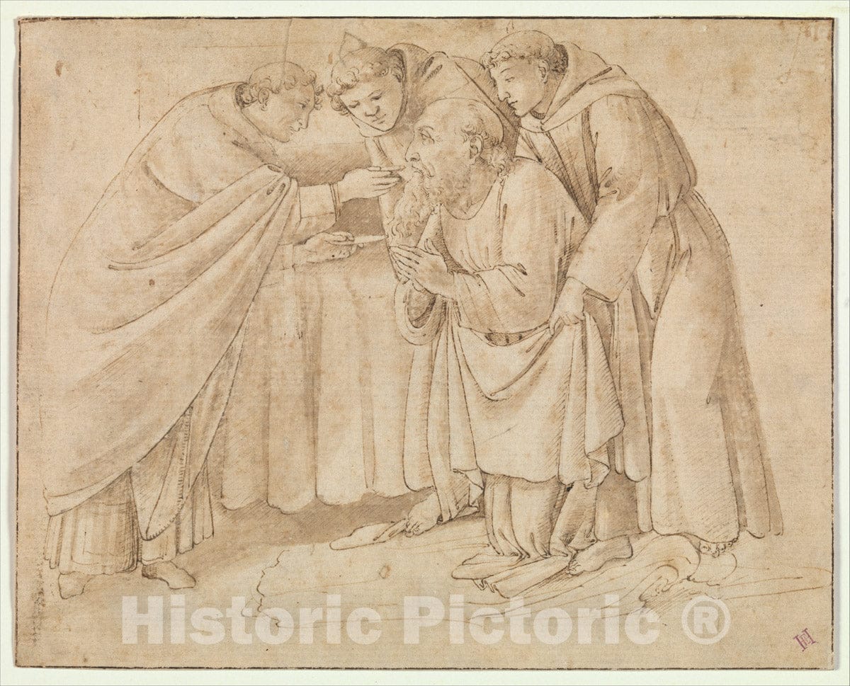 Art Print : Workshop of Botticelli (Alessandro di Mariano Filipepi) - The Last Communion of Saint Jerome : Vintage Wall Art