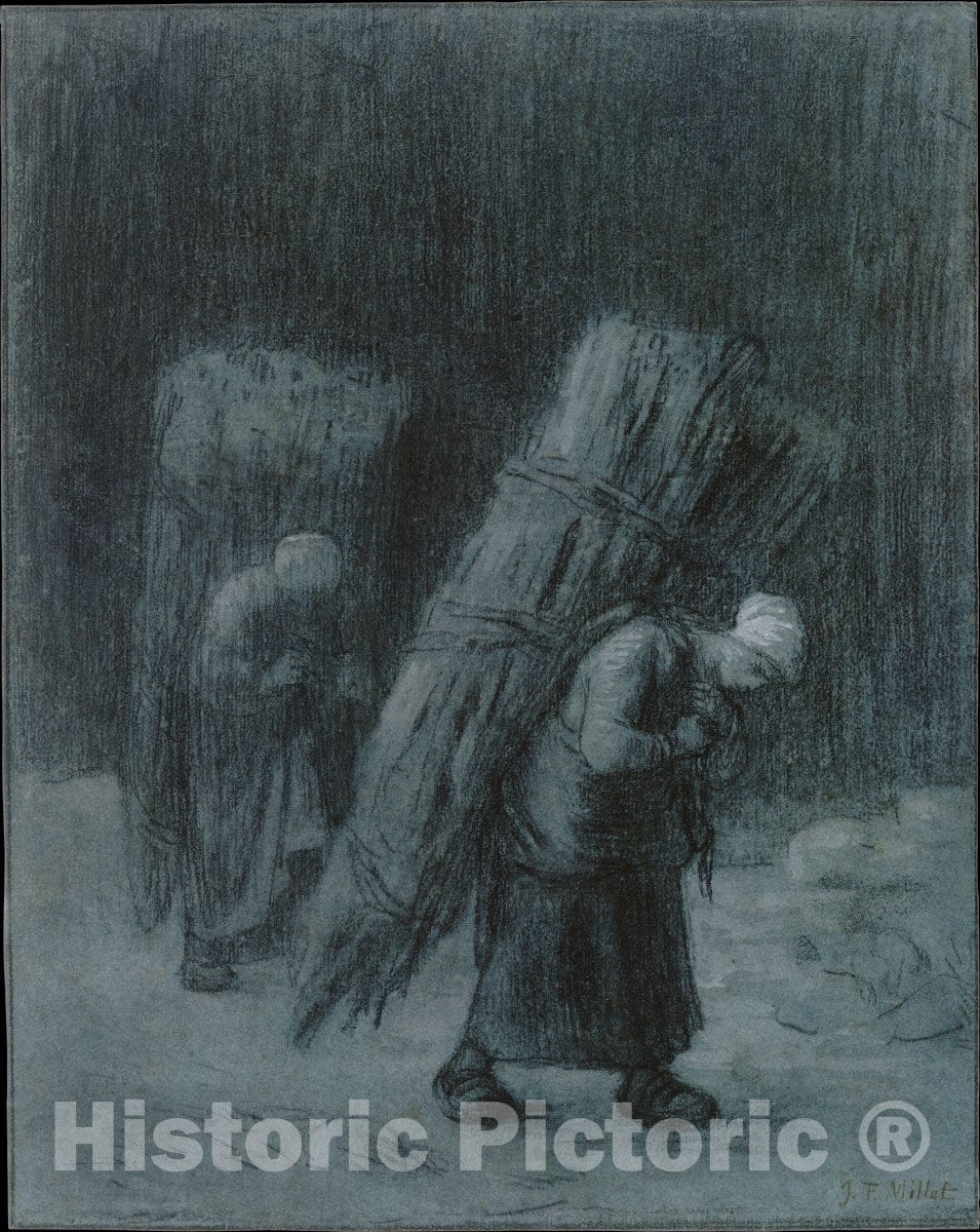 Art Print : Jean-François Millet - Women Carrying Faggots : Vintage Wall Art