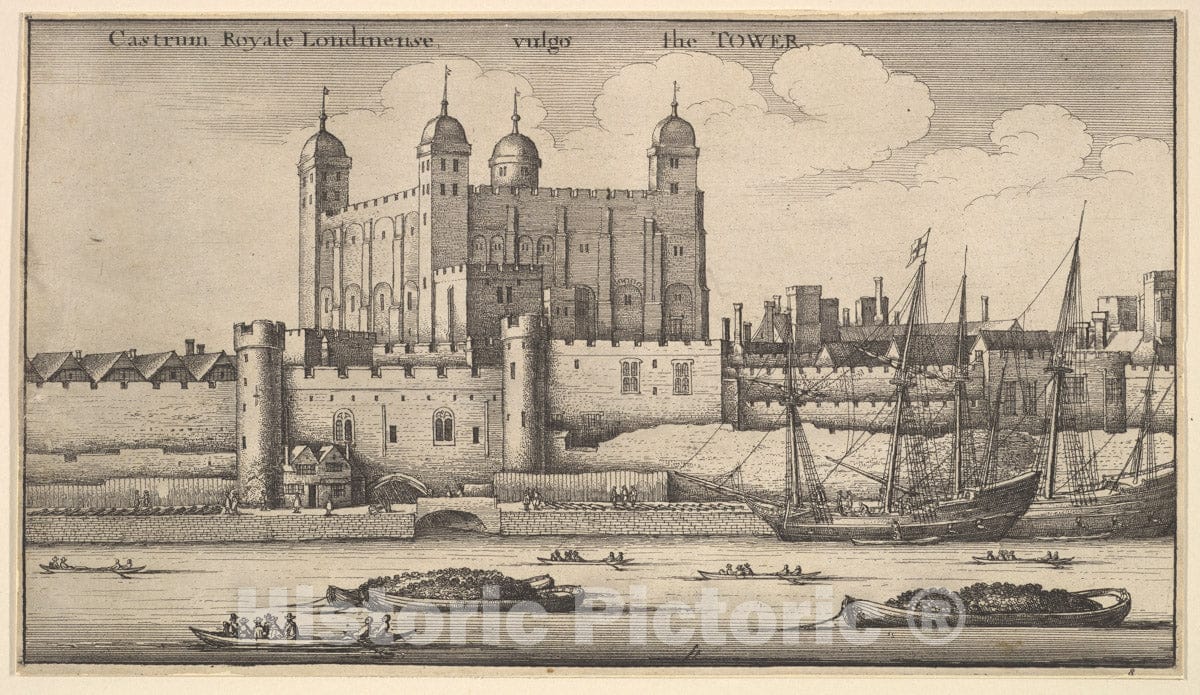 Art Print : Wenceslaus Hollar - Tower of London : Vintage Wall Art
