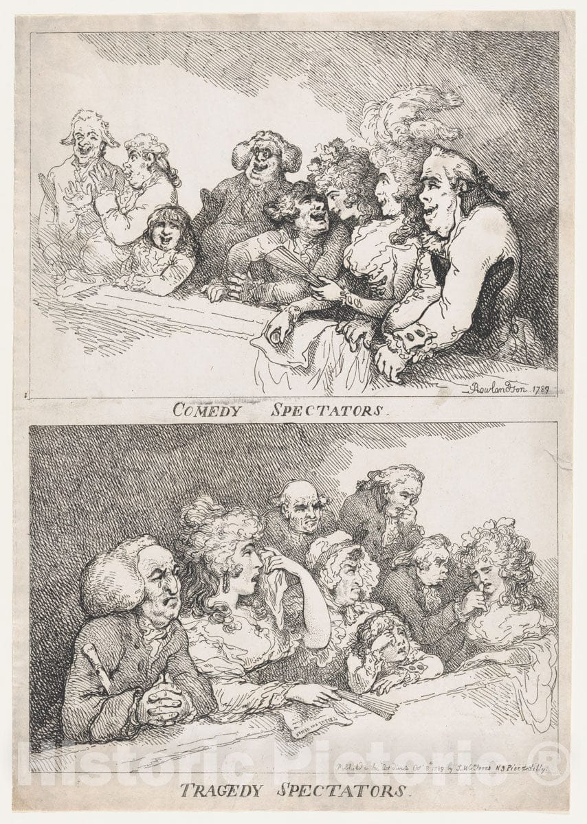 Art Print : Thomas Rowlandson - Comedy Spectators, Tragedy Spectators : Vintage Wall Art