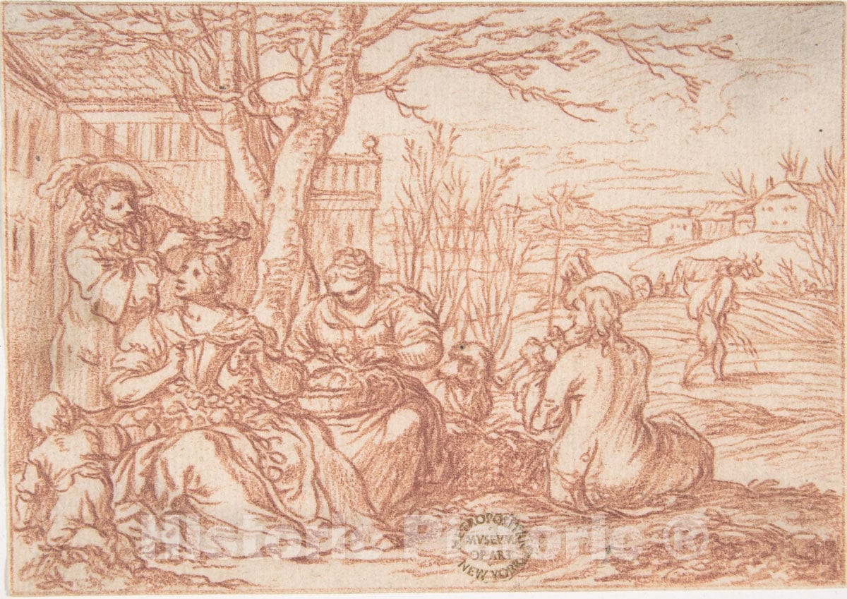 Art Print : Jonas Umbach - April (one of a Series Representing The labors of The Months) : Vintage Wall Art