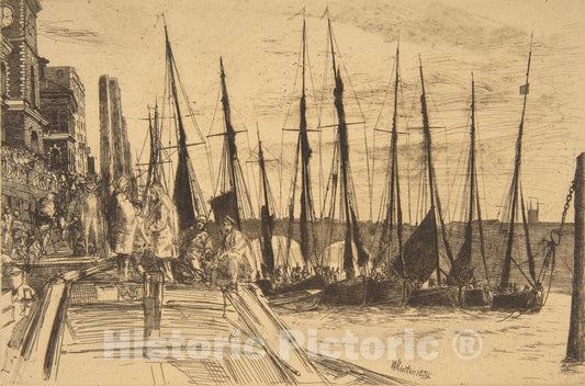 Art Print : James McNeill Whistler - Billingsgate 1 : Vintage Wall Art