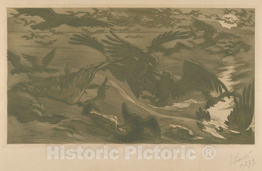 Art Print : Victor Emile Prouvé - Birds of Prey (Ouiseux de proie) : Vintage Wall Art