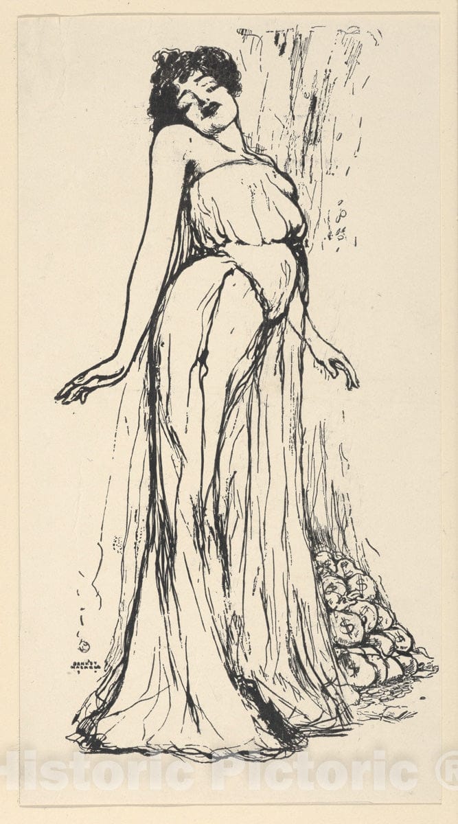 Art Print : Ernest Haskell - Olga Nethersole : Vintage Wall Art