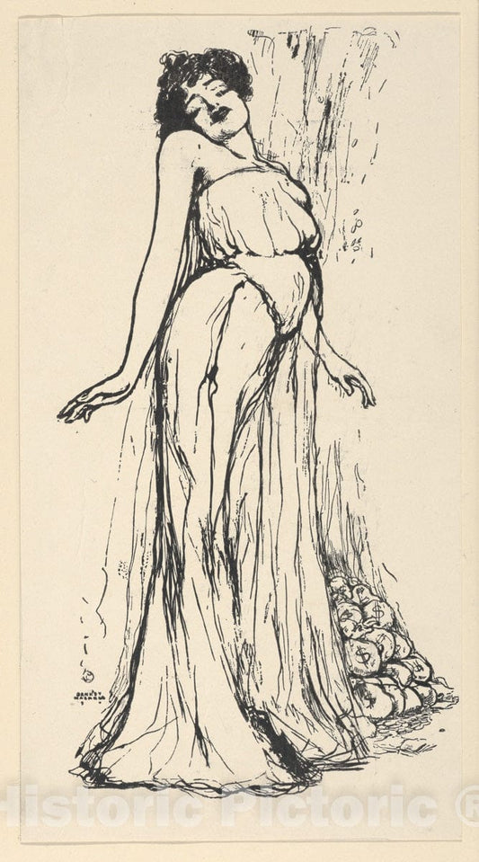 Art Print : Ernest Haskell - Olga Nethersole : Vintage Wall Art