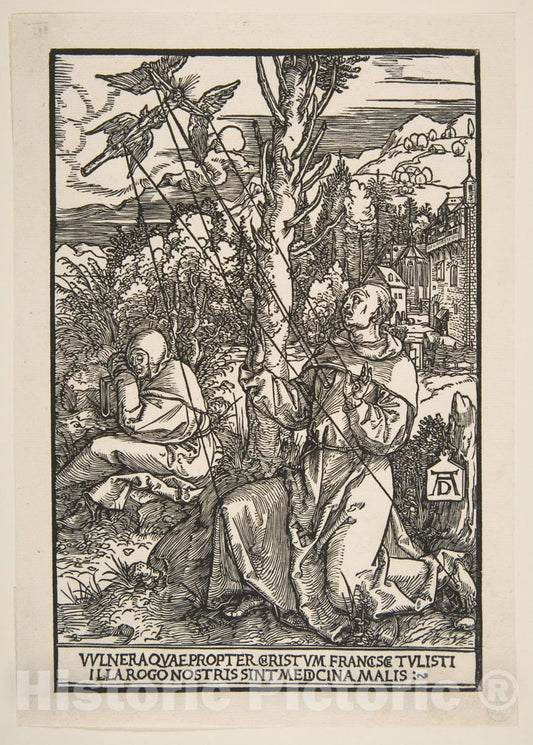 Art Print : Albrecht Dürer - Saint Francis Receiving The Stigmata 2 : Vintage Wall Art