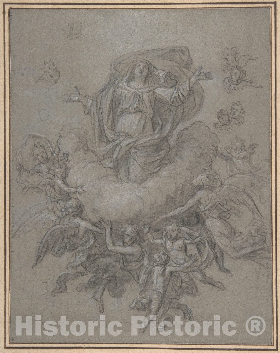 Art Print : Nicolas de Plattemontagne - The Assumption of The Virgin : Vintage Wall Art