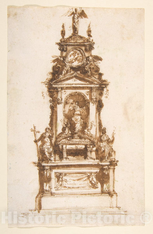 Art Print : Mauro Antonio Tesi - Design for an Altar Erected for The Holy Week : Vintage Wall Art