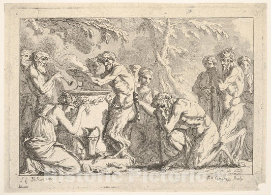 Art Print : Philippe Louis Parizeau - Ancient Sacrifice : Vintage Wall Art
