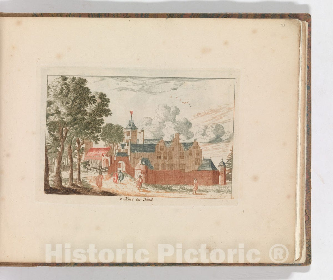 Art Print : Carel Allard - ' 't Huis TER Nood', in: Tooneel Der Voornaamste Nederlands Huizen, En Lust Hoven, Naar T Leven Afgebeeld : Vintage Wall Art