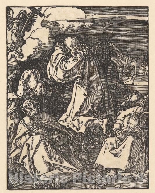 Art Print : Albrecht Dürer - Christ on The Mount of Olives, from The Small Passion 1 : Vintage Wall Art