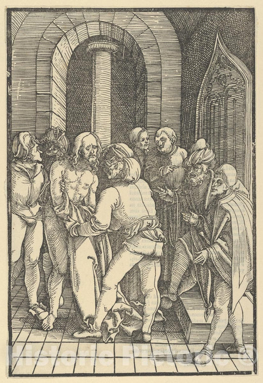 Art Print : Hans Schäufelein - Christ Stripped, from Speculum passionis Domini Nostri Ihesu Christi 2 : Vintage Wall Art