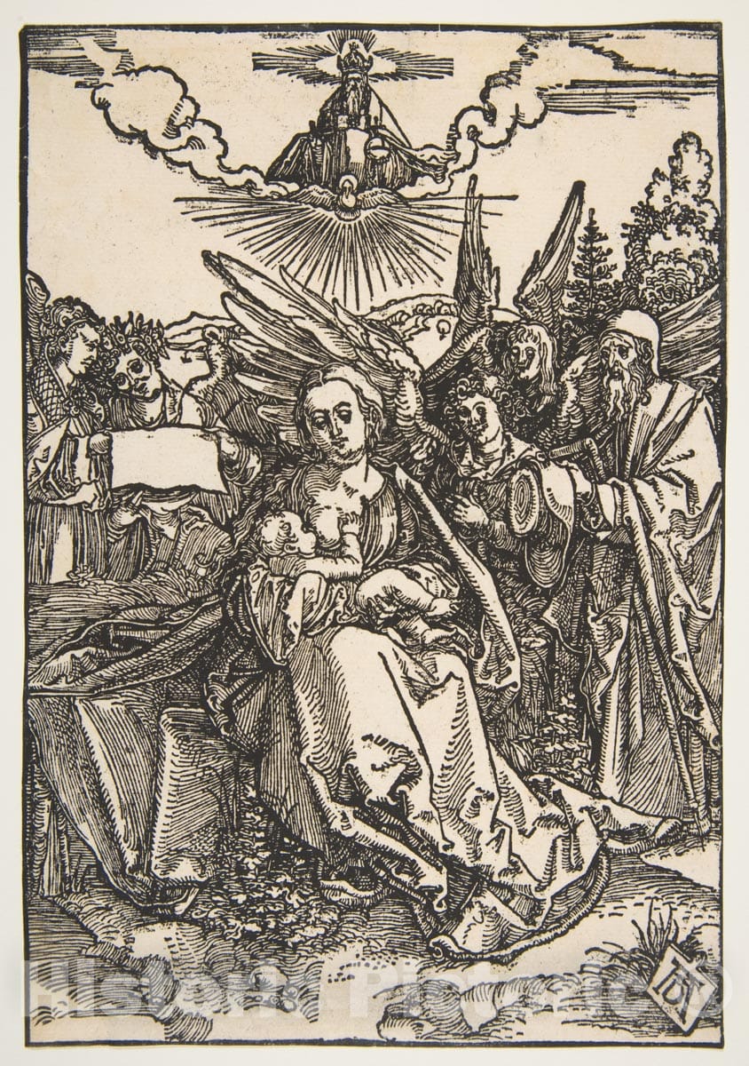 Art Print : Albrecht Dürer - The Holy Family with Five Angels 3 : Vintage Wall Art