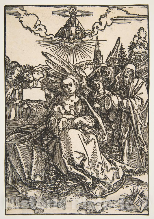 Art Print : Albrecht Dürer - The Holy Family with Five Angels 3 : Vintage Wall Art