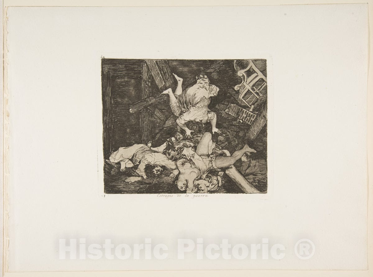 Art Print : Goya - Plate 30 from 'The Disasters of War' (Los Desastres de la Guerra):'Ravages of war' (Estragos de la Guerra) 1 : Vintage Wall Art