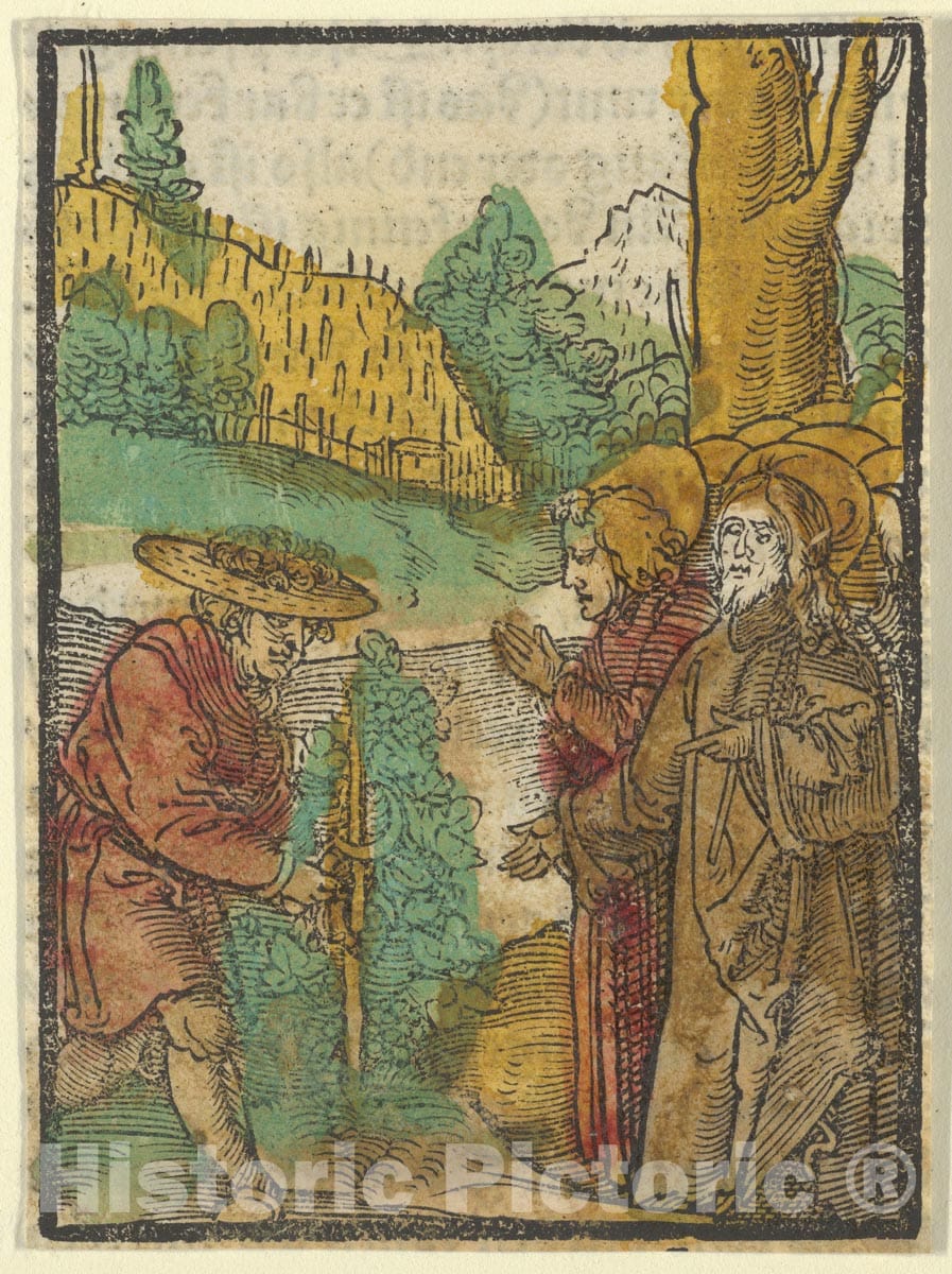 Art Print : Hans Schäufelein - The Parable of The Workers in The Vineyard, from Das Plenarium : Vintage Wall Art