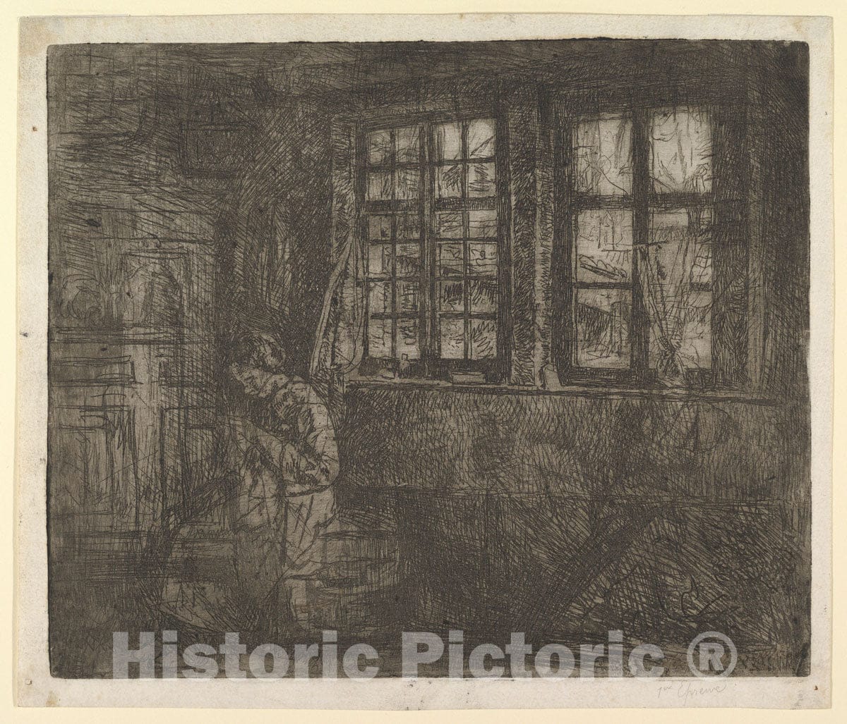 Art Print : Henri Jean Augustin de Braekeleer - The Dressmaker : Vintage Wall Art