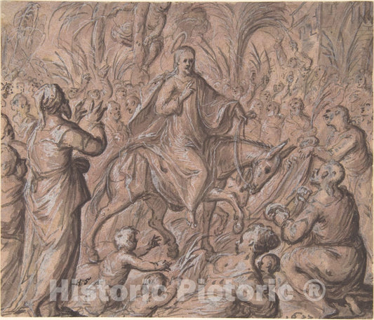 Art Print : Hans Stutte - Christ's Entry into Jerusalem : Vintage Wall Art