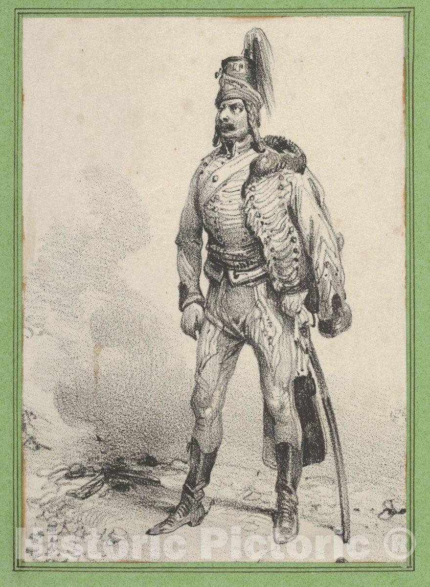 Art Print : Victor Adam - Standing Soldier with his Jacket on one Shoulder : Vintage Wall Art