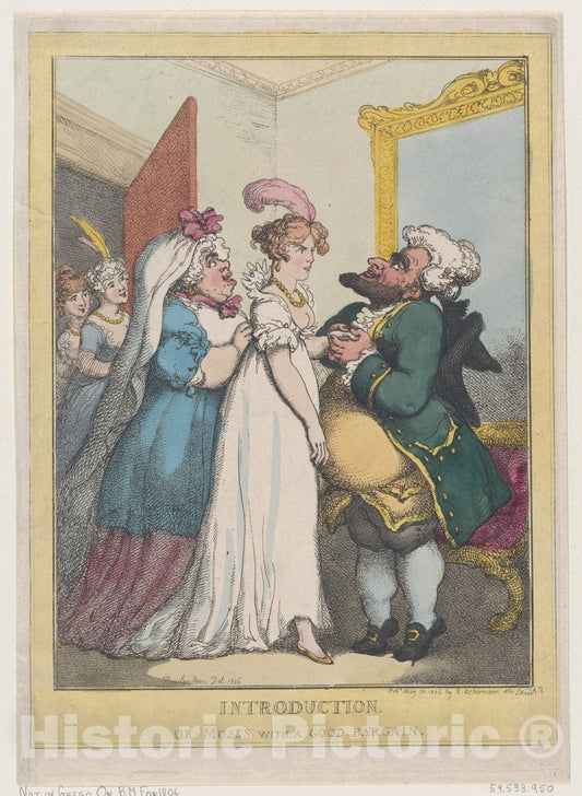 Art Print : Thomas Rowlandson - Introduction, or Moses with a Good Bargain : Vintage Wall Art