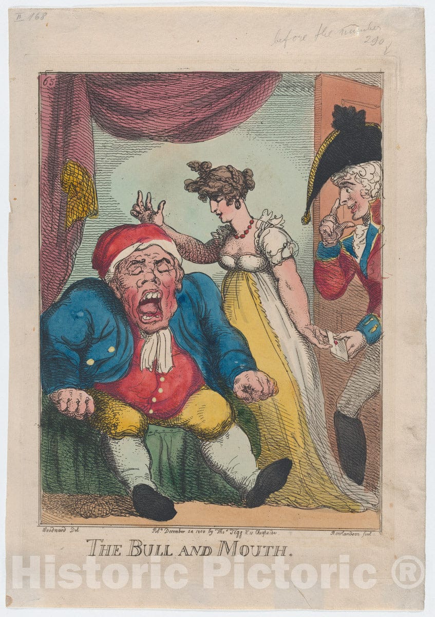 Art Print : Thomas Rowlandson - The Bull and Mouth : Vintage Wall Art