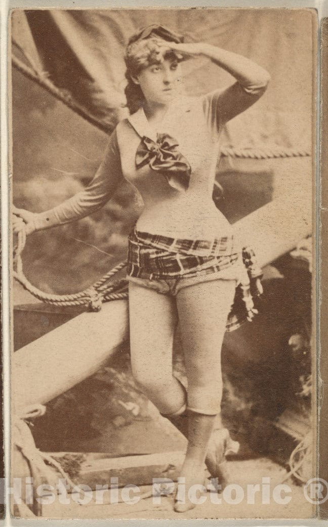 Photo Print : Actress Posing with Prop Ship mast, from The Actresses Series (N668) : Vintage Wall Art