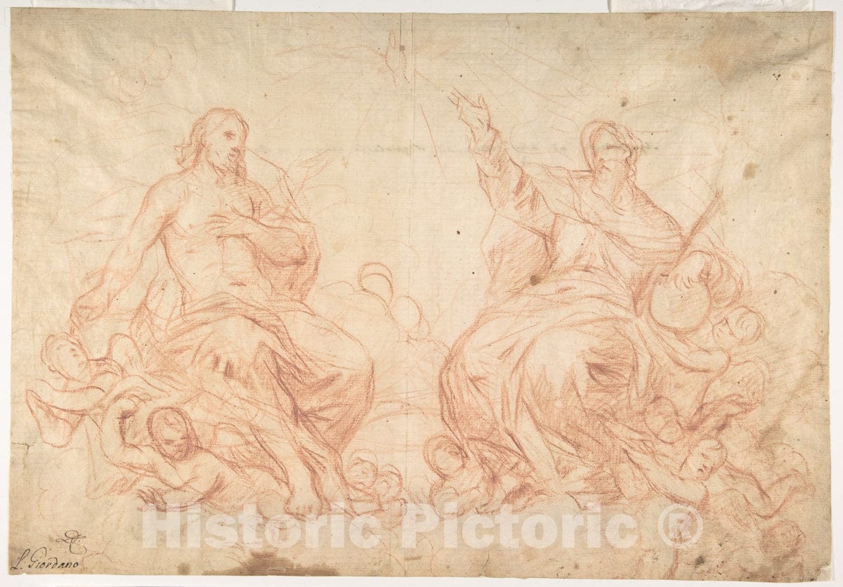 Art Print : Luca Giordano - The Holy Trinity (Recto)