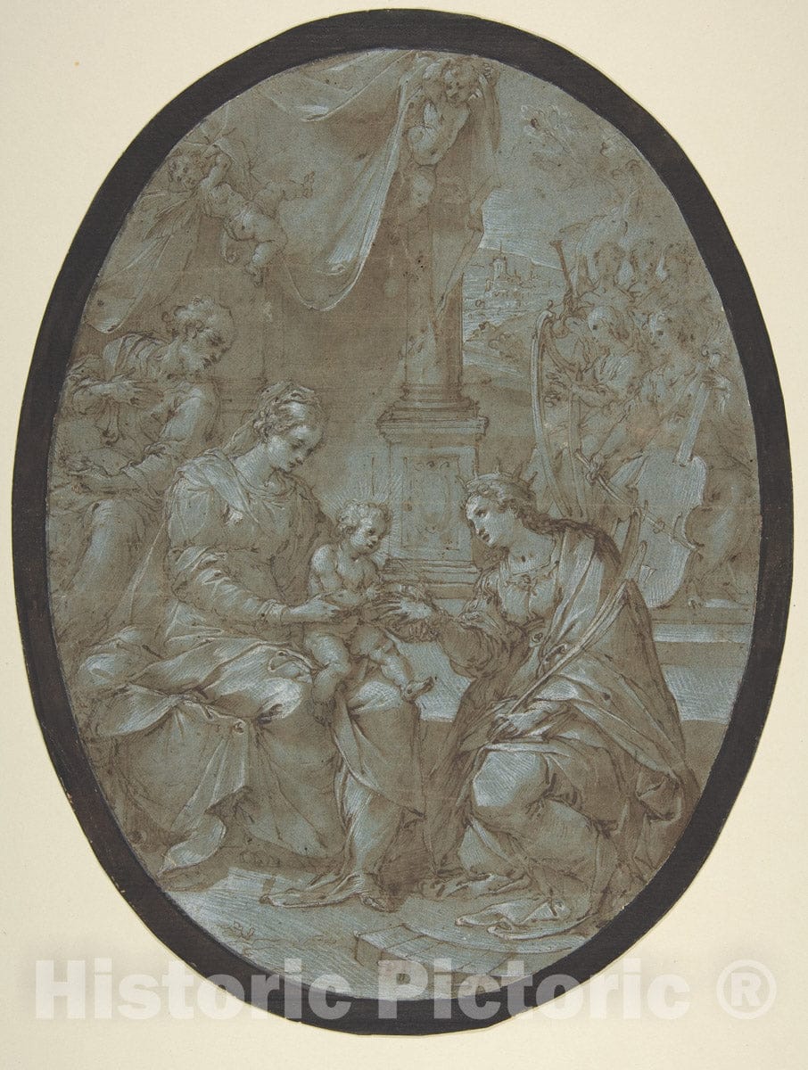Art Print : Avanzino Nucci - The Mystic Marriage of Saint Catherine of Alexandria : Vintage Wall Art
