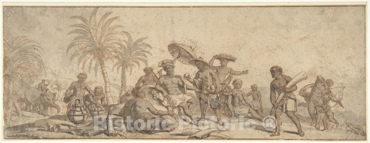 Art Print : Ascribed to Pieter Jacobsz. Van Laer - Africa : Vintage Wall Art