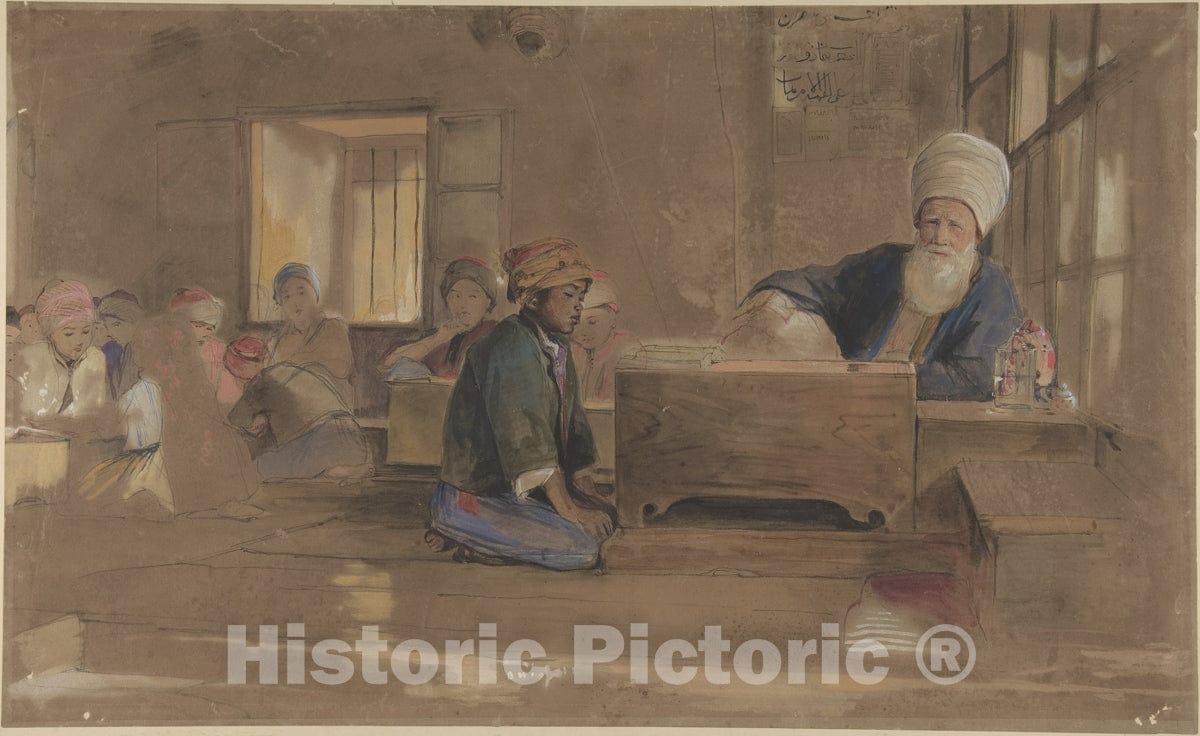 Art Print : John Frederick Lewis - Arab School : Vintage Wall Art