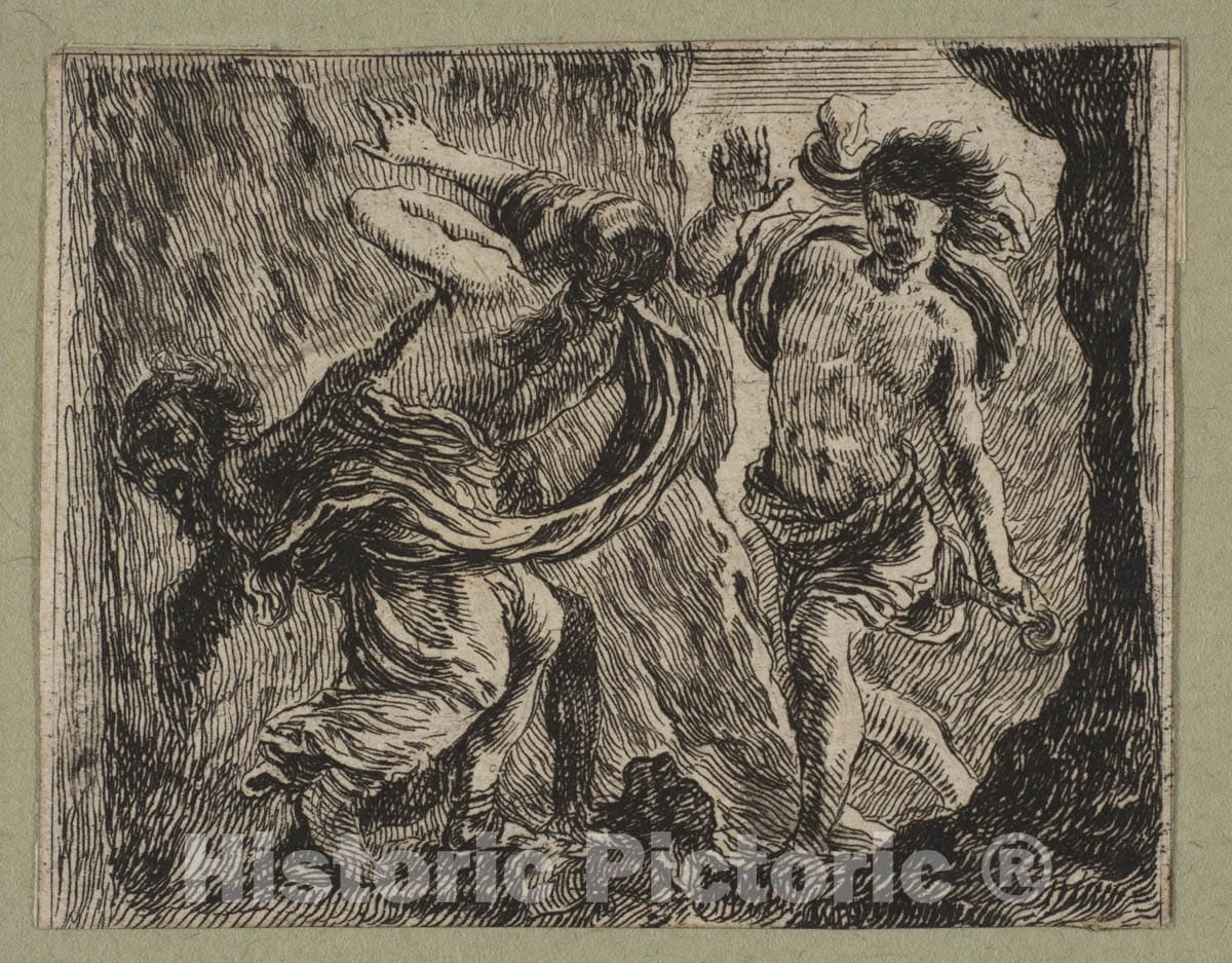 Art Print : Etched by Stefano Della Bella - Orphée et Eurydice : Vintage Wall Art