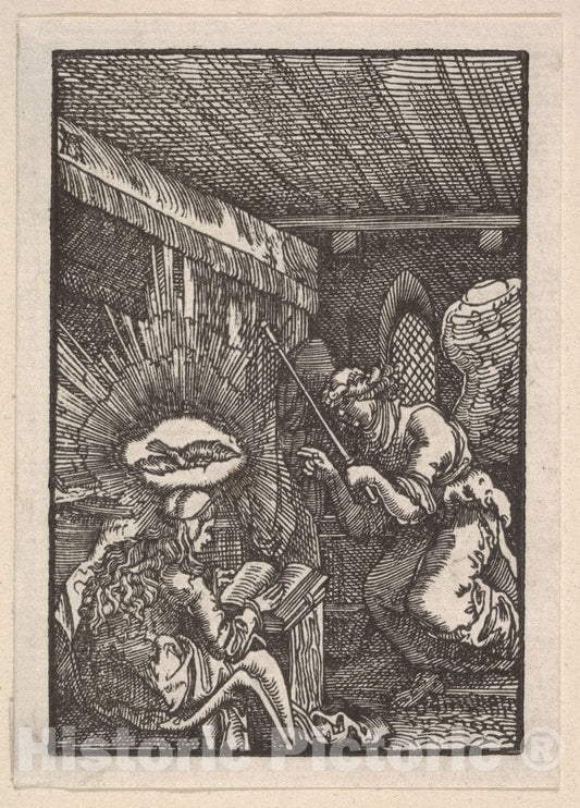 Art Print : Albrecht Altdorfer - Annunciation, from The Fall and Salvation of Mankind Through The Life and Passion of Christ : Vintage Wall Art