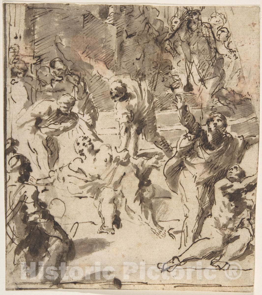 Art Print : Giovanni Lanfranco - The Martyrdom of The Apostle Thomas : Vintage Wall Art