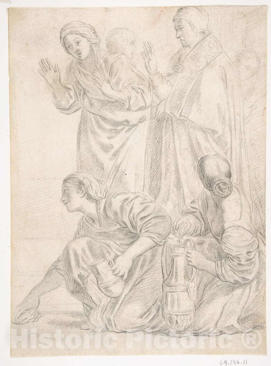 Art Print : After Domenichino (Domenico Zampieri) - Portion of The Martyrdom of Saint Cecilia : Vintage Wall Art