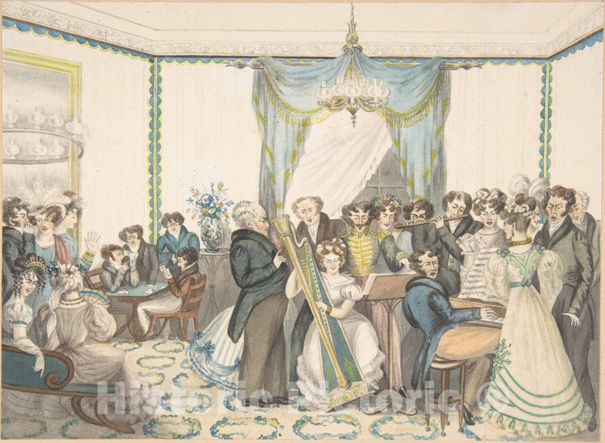 Art Print : Daughters of Bishop Parr - Fashionable Figures Seated in an Interior : Vintage Wall Art