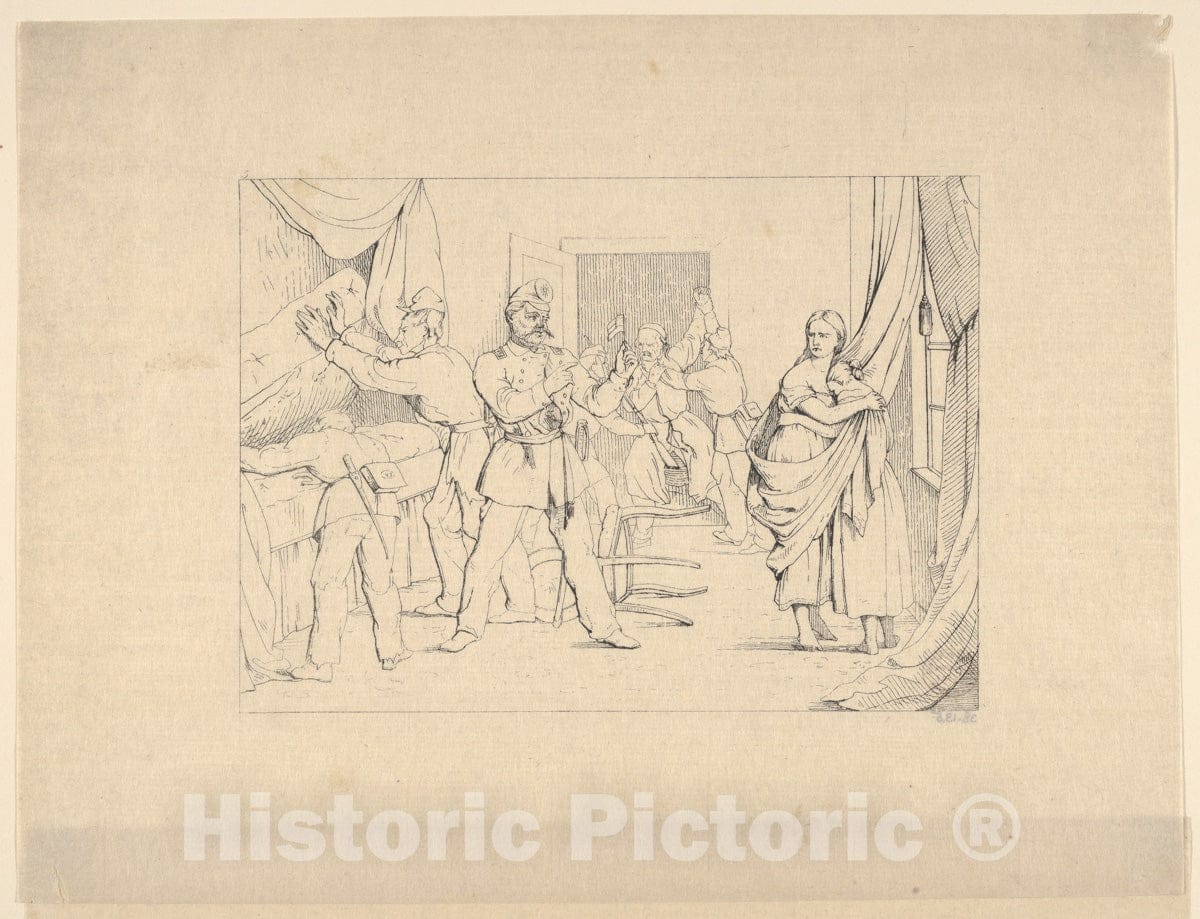 Art Print : Adalbert John Volck - Searching for Arms (from Confederate War Etchings) : Vintage Wall Art