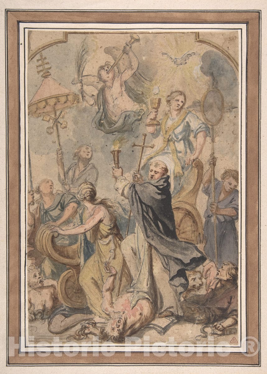 Art Print : Abraham Van Diepenbeeck - an Allegory of The Triumph Over Heresy, with St. Domenic to The Fore : Vintage Wall Art