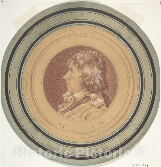 Art Print : Jacques Gamelin - Bust of a Man in Profile to Left : Vintage Wall Art
