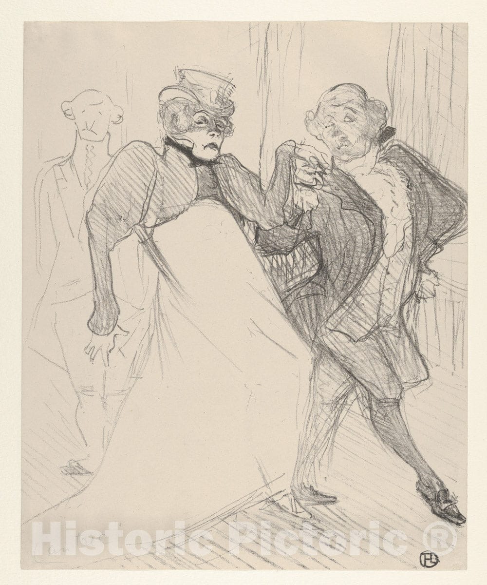Art Print : Henri de Toulouse-Lautrec - Réjane and Galipaux, in Madame Sans-Géne 1 : Vintage Wall Art