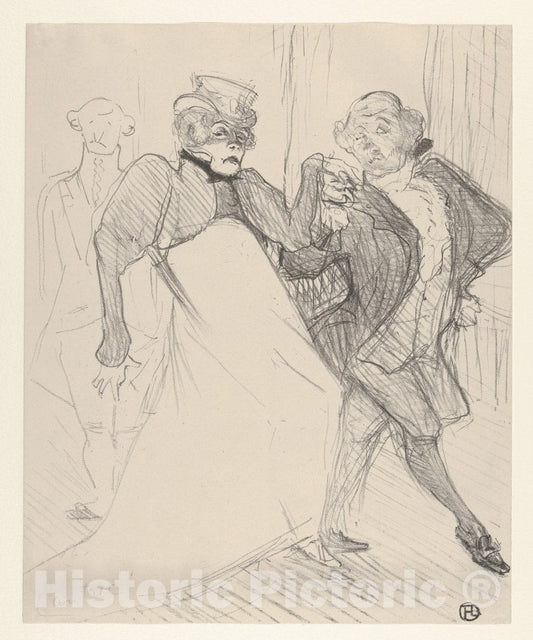 Art Print : Henri de Toulouse-Lautrec - Réjane and Galipaux, in Madame Sans-Géne 1 : Vintage Wall Art