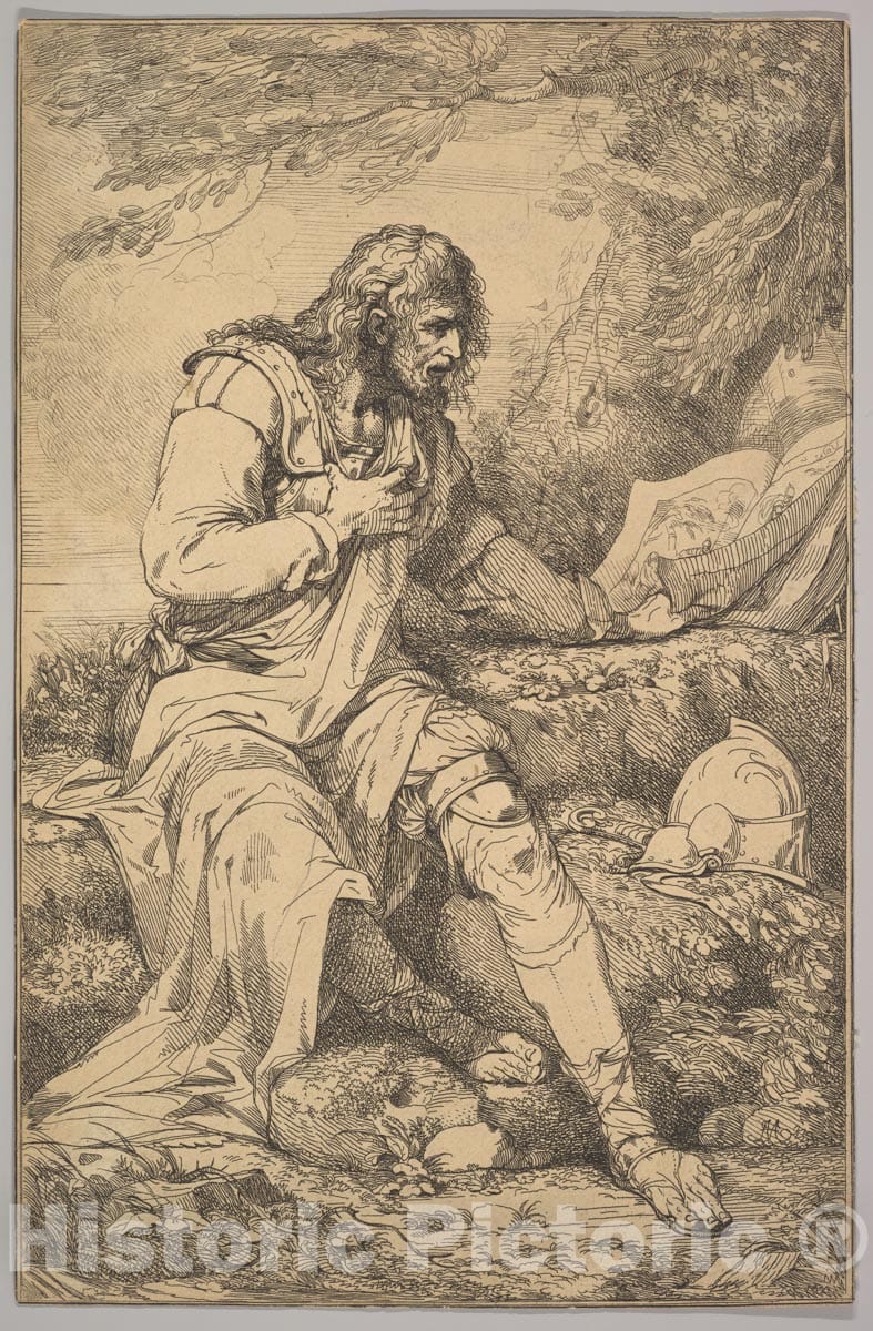 Art Print : John Hamilton Mortimer - Salvator Rosa (from Fifteen Etchings Dedicated to Sir Joshua Reynolds) : Vintage Wall Art