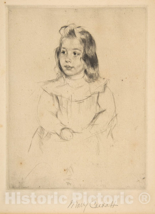 Art Print : Mary Cassatt - Simone with Clasped Hands Looking Left : Vintage Wall Art